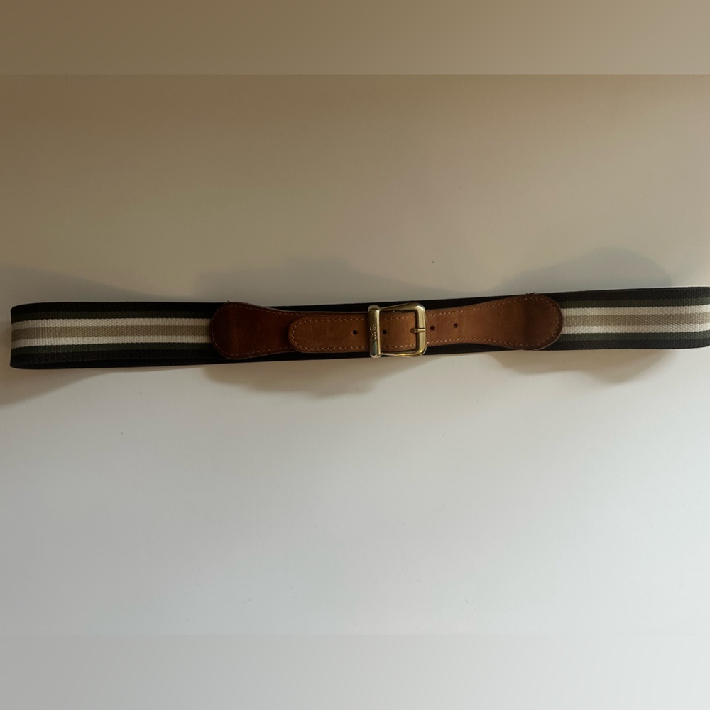 Dolce & Gabbana Green Striped Elastic Belt
